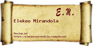 Elekes Mirandola névjegykártya
